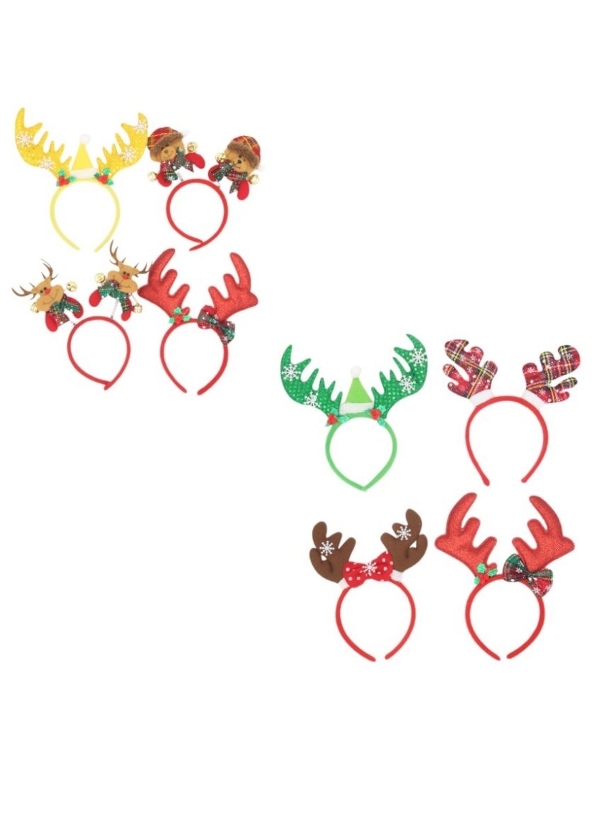 8 Pieces Headbands Xmas Headwear Reindeeer