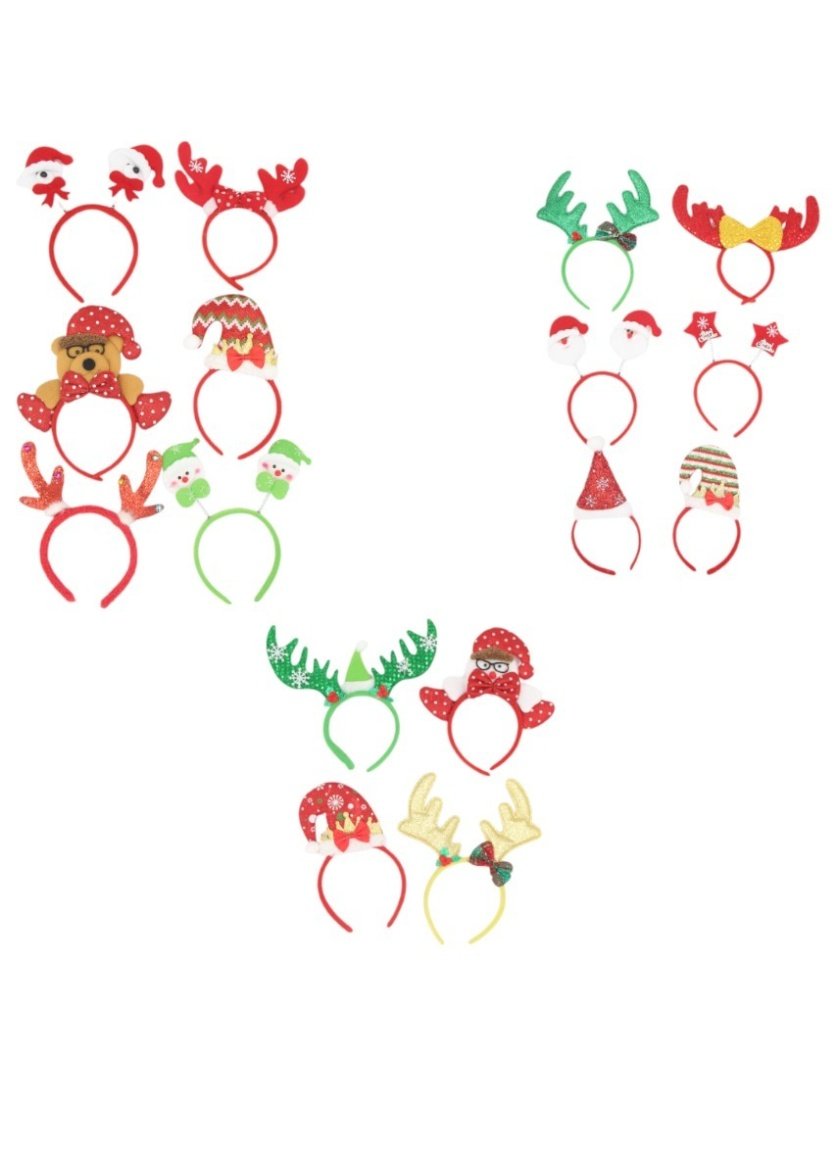 16 Pieces Headbands Xmas Headwear Reindeeer