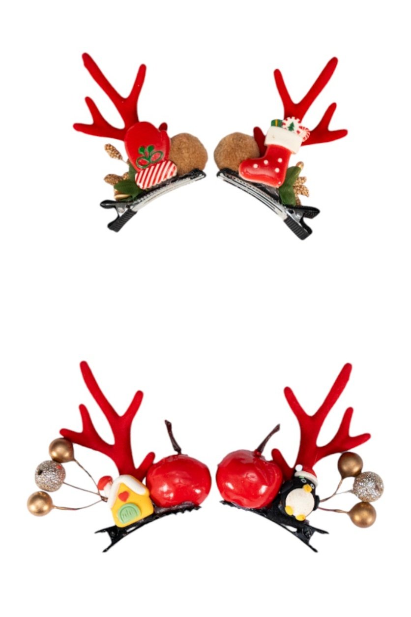D' Daniela - 2 pairs of Christmas Hair Clips - Set F