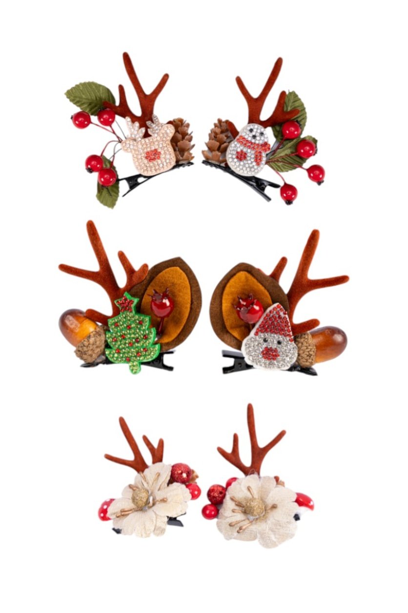 D' Daniela - 3 pairs of Christmas Hair Clips - Set K