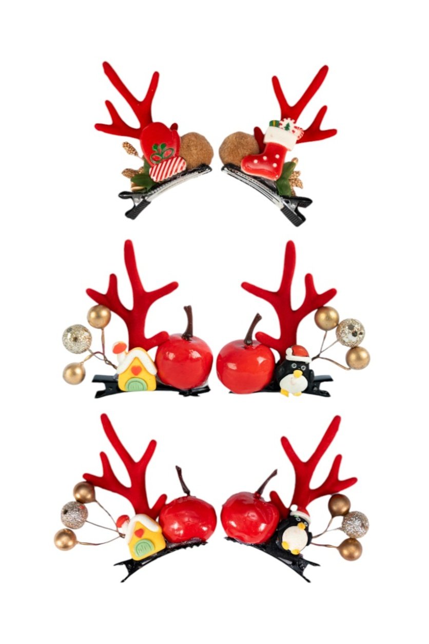 D' Daniela - 3 pairs of Christmas Hair Clips - Set N