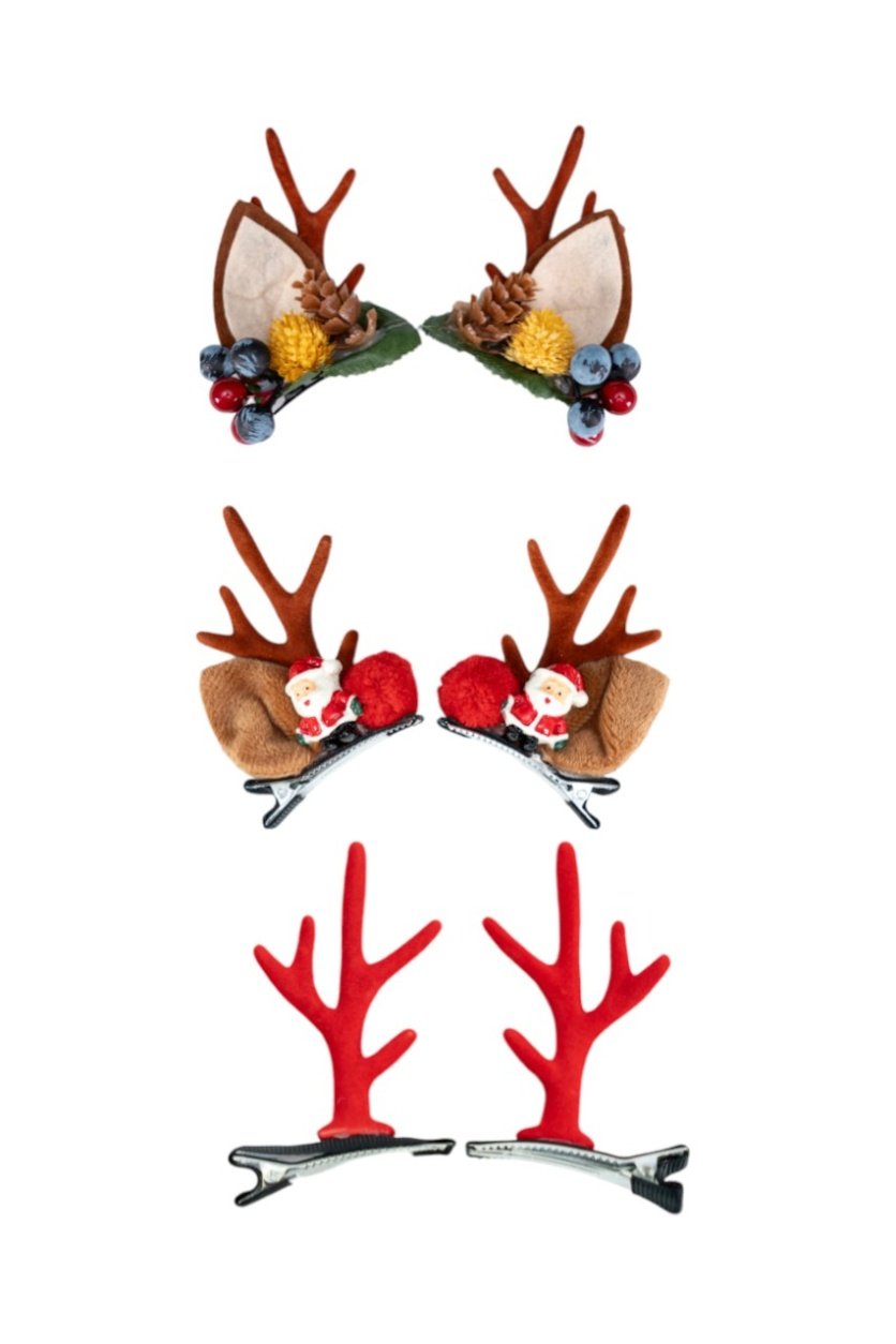 D' Daniela - 3 pairs of Christmas Hair Clips - Set Q