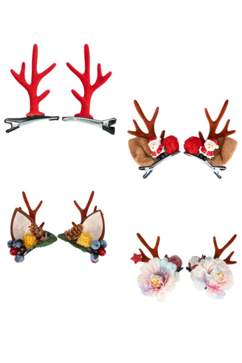 D' Daniela - 4 pairs of Christmas Hair Clips - Set V