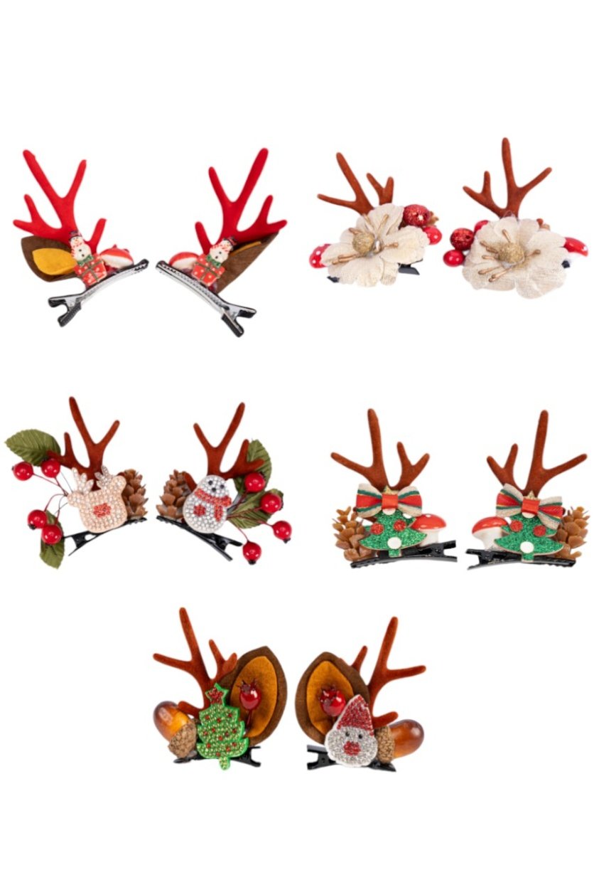 D' Daniela - 5 pairs of Christmas Hair Clips - Set W