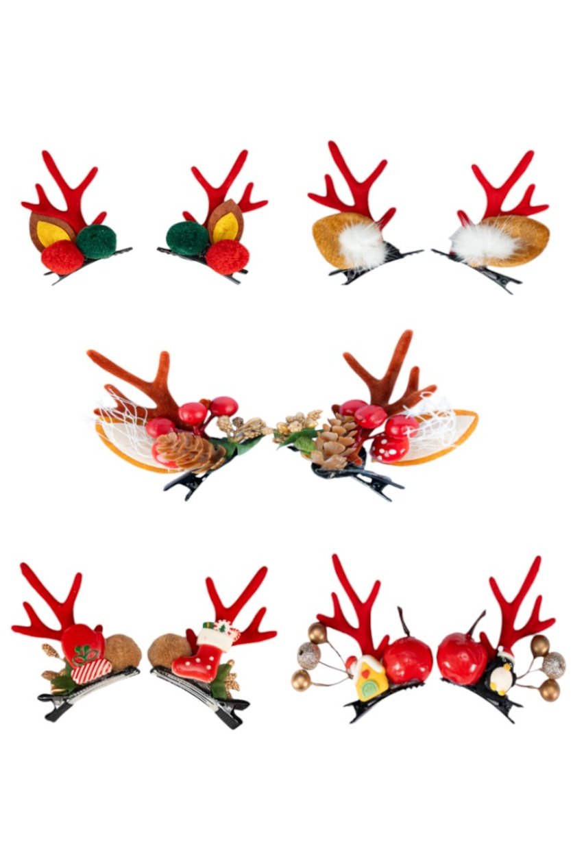 D' Daniela - 5 pairs of Christmas Hair Clips - Set Y