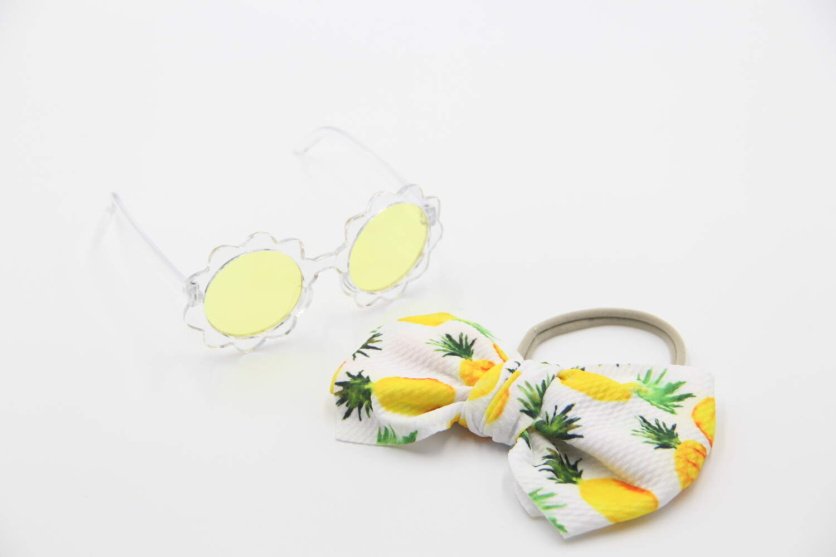 Hawaiian Glasses with Headband Set for Babies and Girls - Multi-Color - 0-4 Years