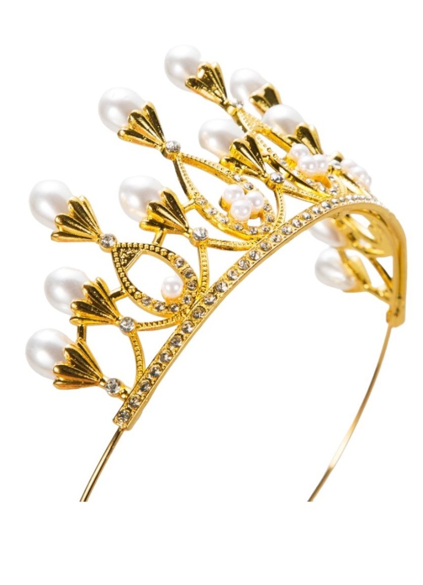 Headband Princess Faux Pearl Crown - Elegant Accessory for Little Royals