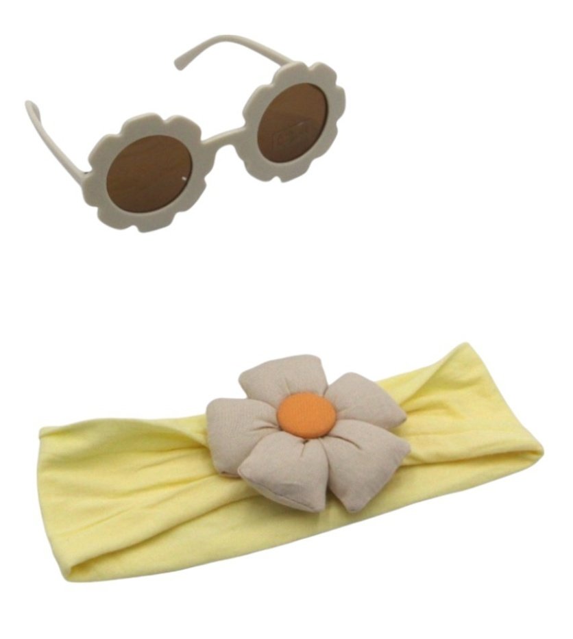 Amirah Glasses with Headband - Flower Headband Set for Babies and Girls - Multi-Color - 0-4 Years