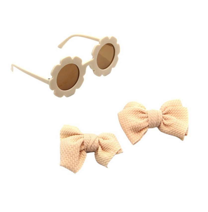 Dana Glasses with Clip Bow Barrette Set for Babies and Girls - Multi-Color - 0-4 Years