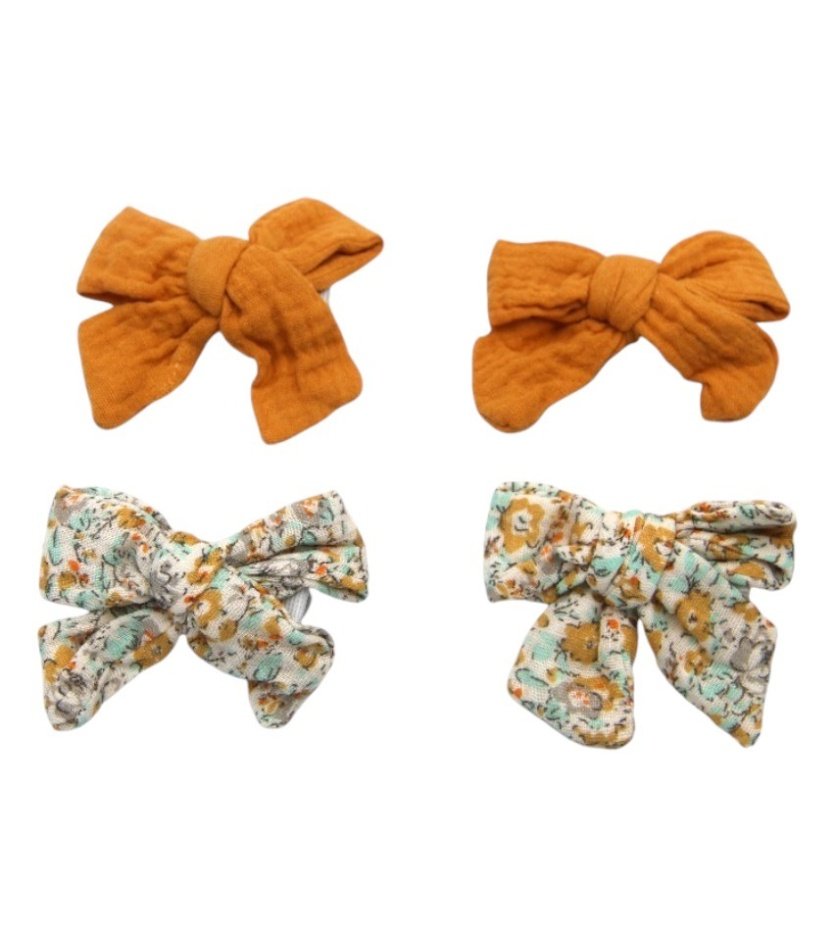 Adella Ribbon Bow Clip Set for Babies and Girls - Multi-Color - 1-13 Years