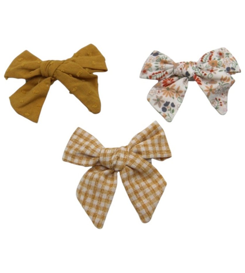 Rabia Ribbon Bow Clip Set for Babies and Girls - Multi-Color - 1-9 Years