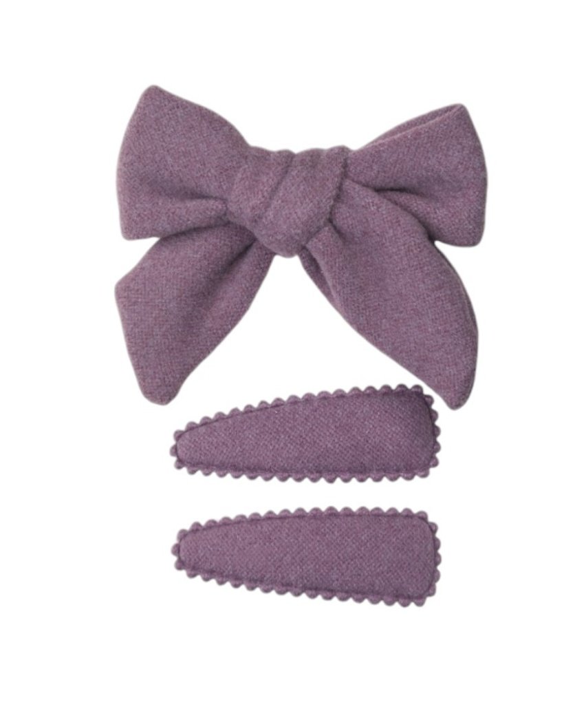 Sara Ribbon Bow Clip Set with Ponytail for Babies and Girls - Multi-Color - 1-9 Years