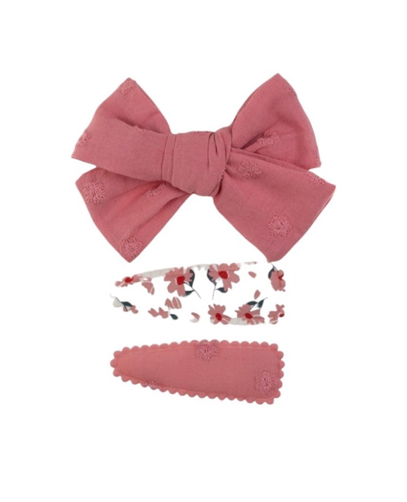 Aira Ribbon Bow Clip Set with Ponytail for Babies and Girls - Multi-Color - 1-5 Years
