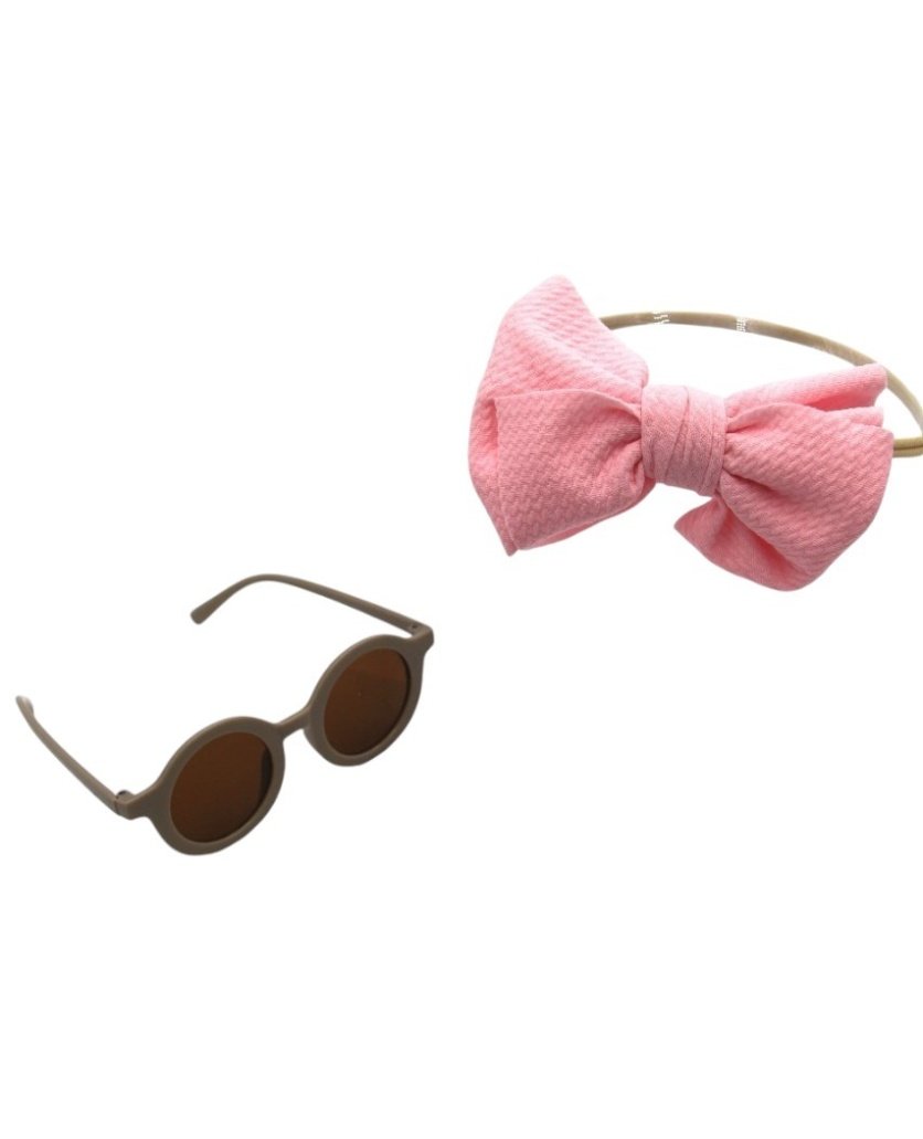Aya Glasses and Flower Shaped Clip Set - Pink - 0-1 Year – D'Daniela, Dubai