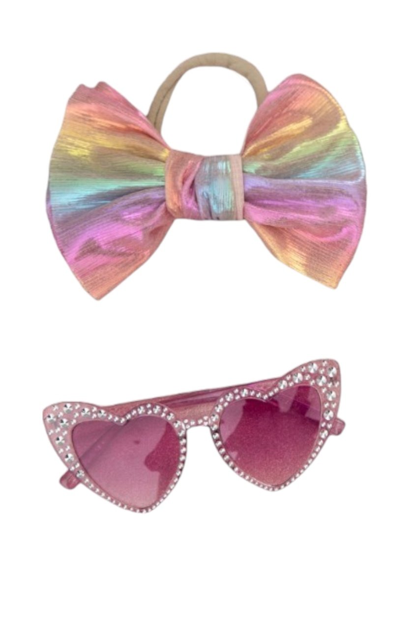 Freya Glasses and Bow Barrette Clip Set - Multi-Color - 0-4 Years