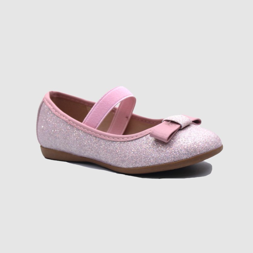 Gleam & Glow Bow Flats Shoes - Pink - 24EU to 34EU