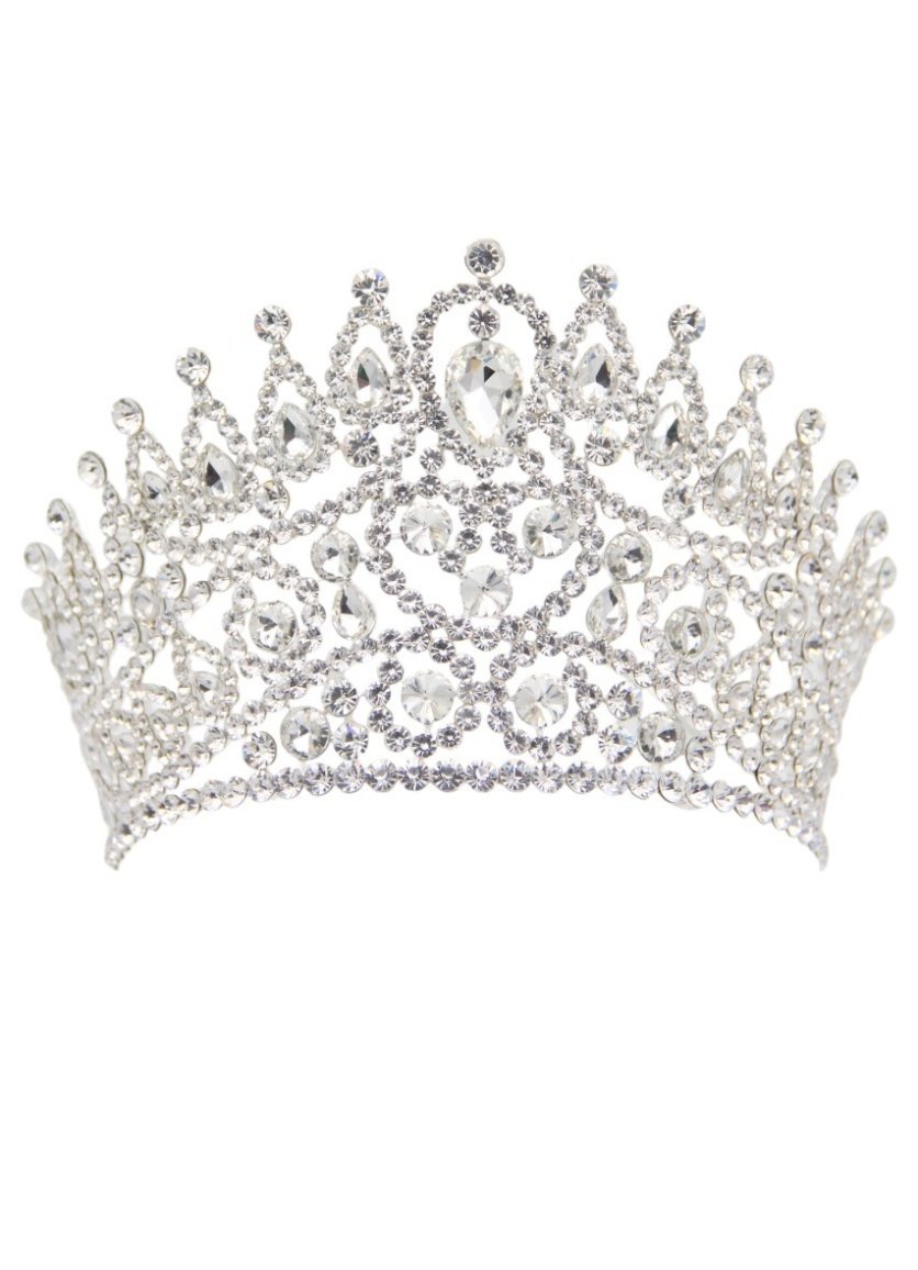 Kaycee Collection Faux White Stones Crown Tiara