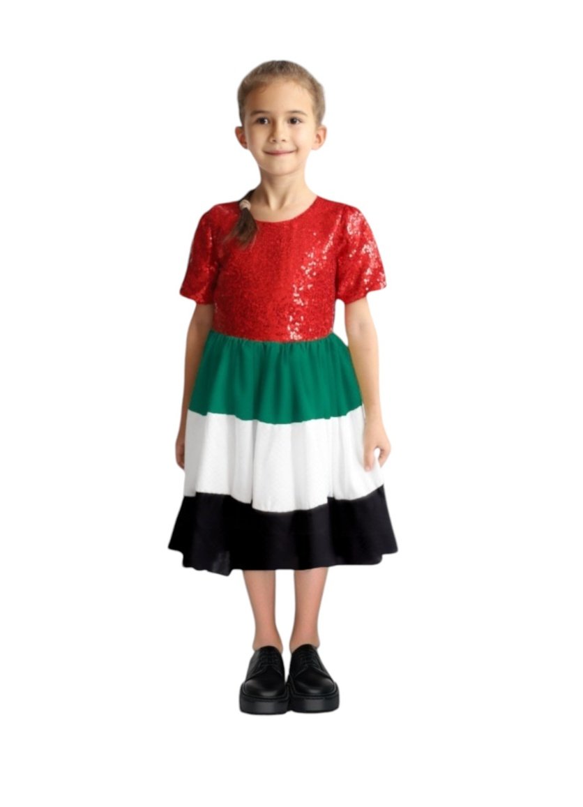 Flag UAE National Day Sequins Dress