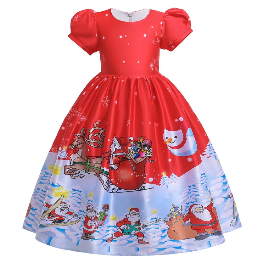 Christmas New Year Party Red with Short Sleeves