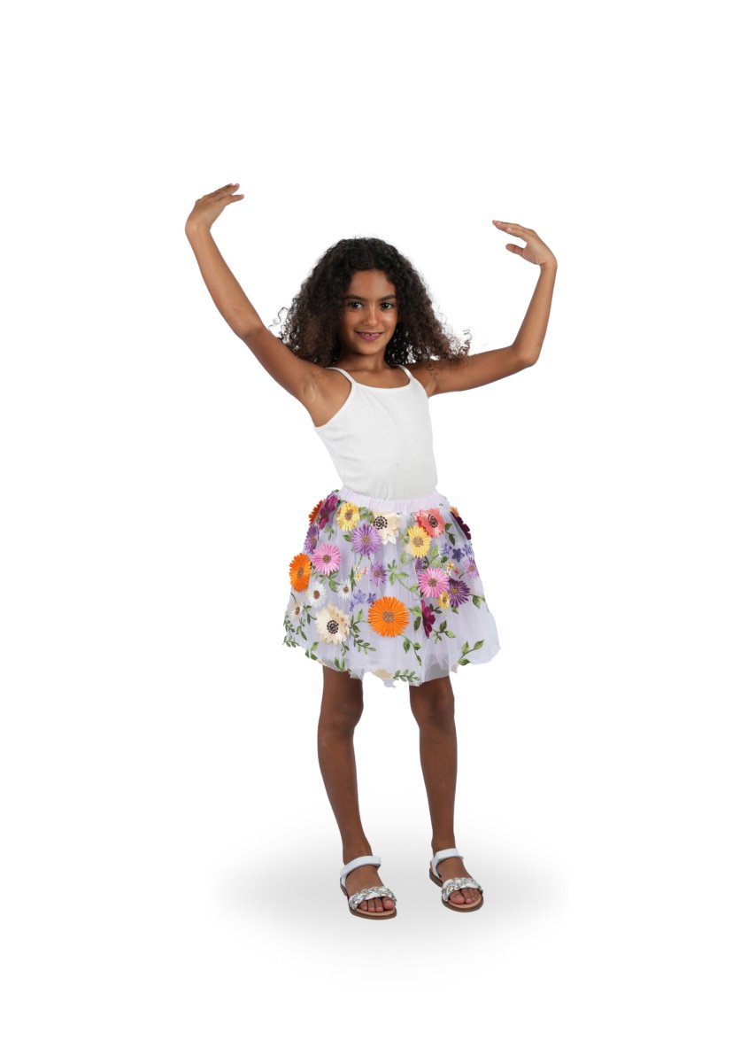 Floral 3D Embroidery Skirt – girls' dress by D'Daniela, Dubai