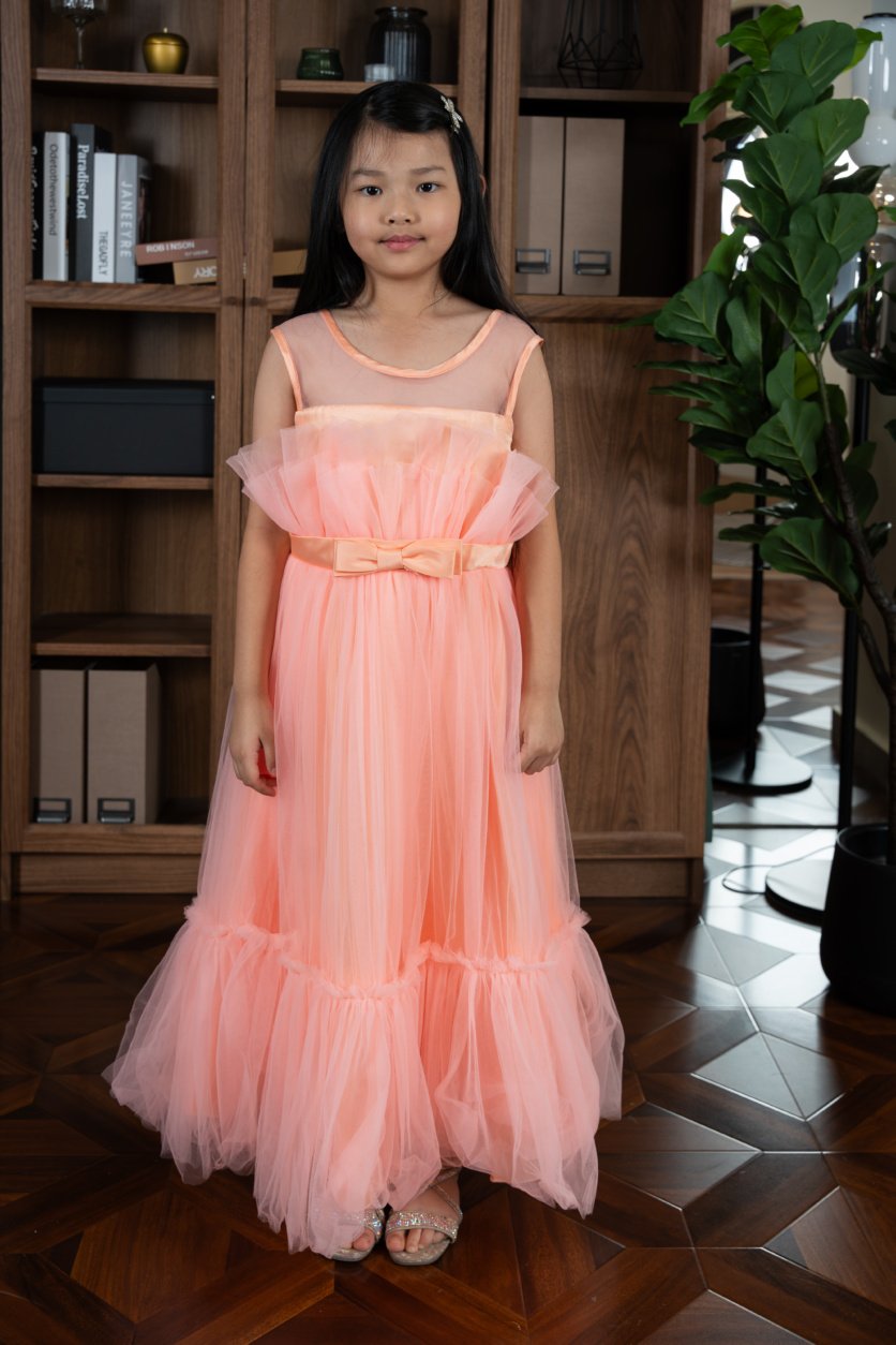 Tulle Dress with Belt and Small Bow – D'Daniela, Dubai