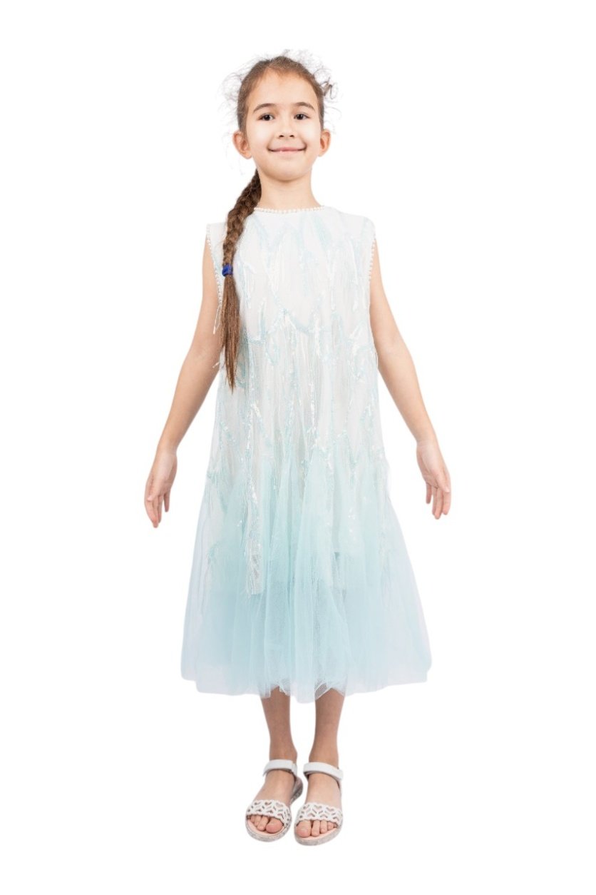 Aqua Fairy Tulle Dress – girls' dress by D'Daniela, Dubai