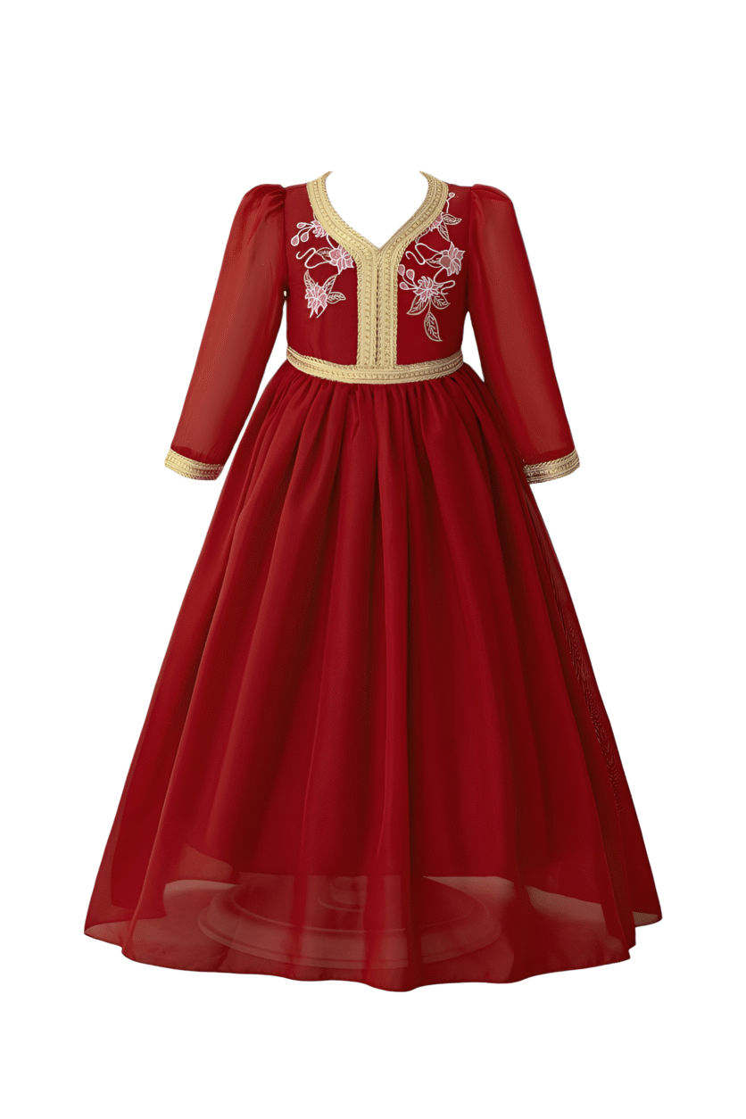 Rouge Radiance Abaya Dress