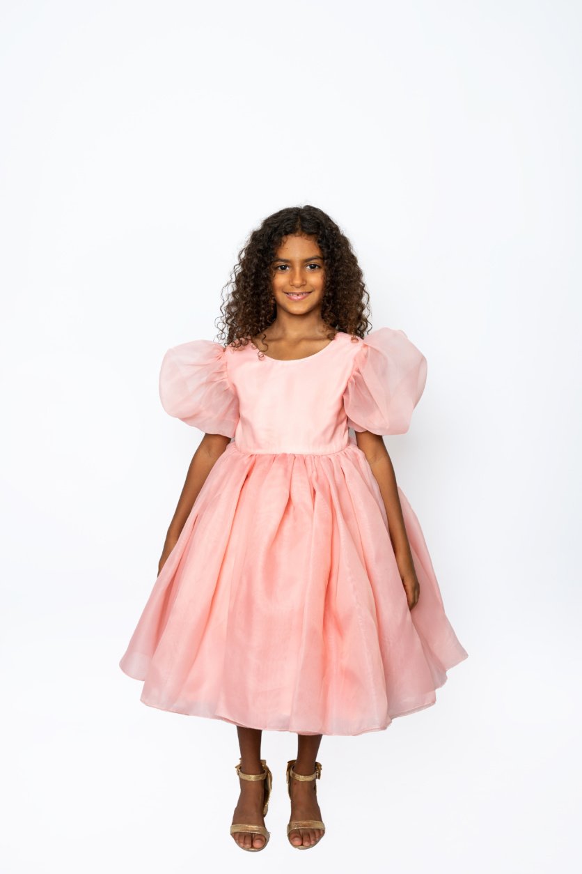 Puff Sleeves Midi Length Dress – girls' dress by D'Daniela, Dubai