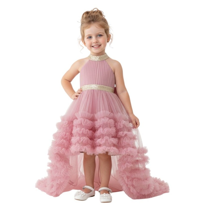 Little Swan Dress - Purple, Olive Green, Dusty Pink & White - 6M to 3Y – girls' dress by D'Daniela, Dubai