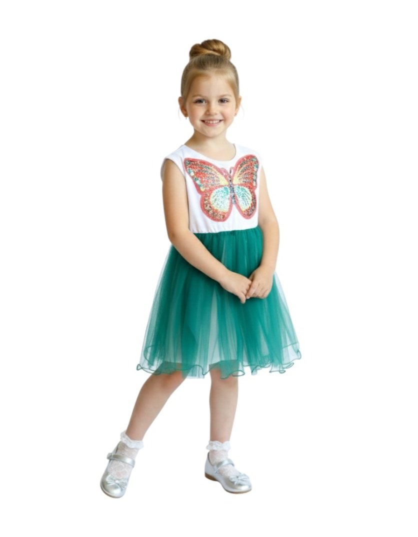 Butterfly Sleeveless Dark Green – 1Y to 12Y