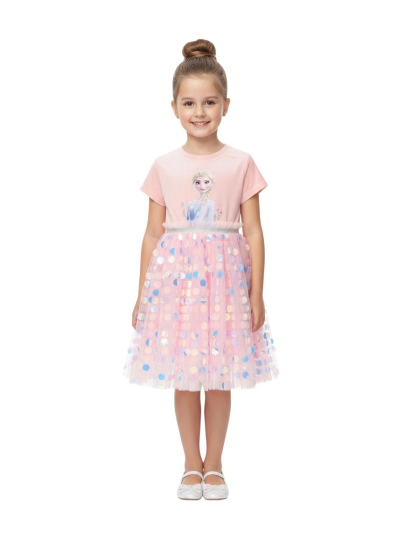 Elsa Glitter Dress Shrimp Pink – Elsa Frozen dress for girls – D'Daniela