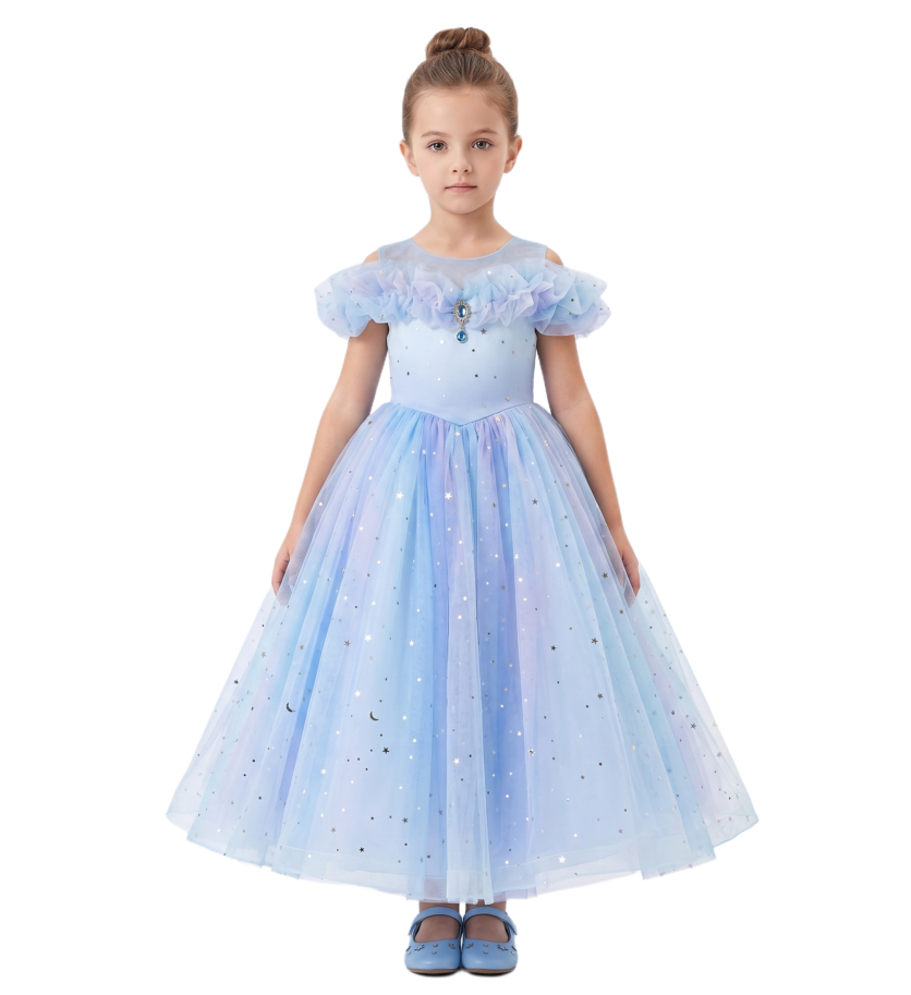 Cinderella Dream Ballgown - Blue - 3Y to 12Y – girls' dress by D'Daniela, Dubai