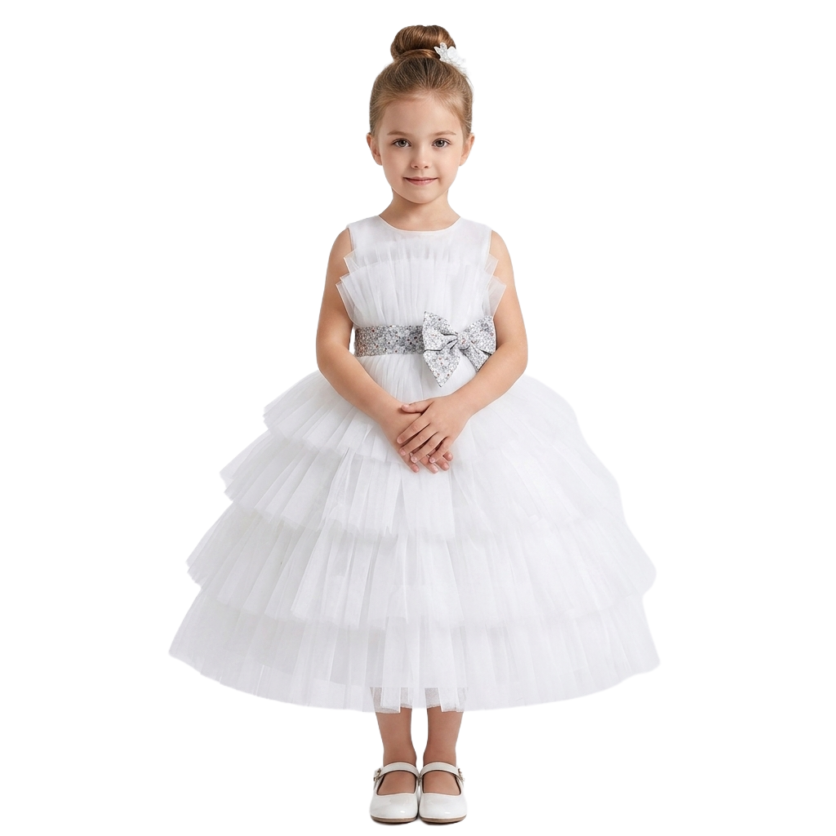 Snowflake Princess Gown-White – Princess dress for girls – D'Daniela