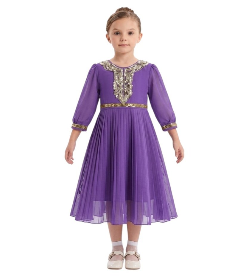 Bidani - Majestic  Chiffon Formal Dress - Purple - 8Y To 12Y – girls' dress by D'Daniela, Dubai
