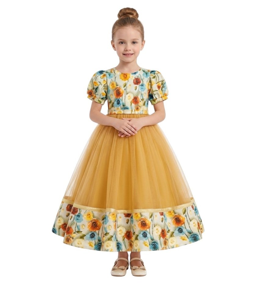 Bidani -  Meadow Tulle Ballgown - Yellow - 8Y To 12Y – girls' dress by D'Daniela, Dubai