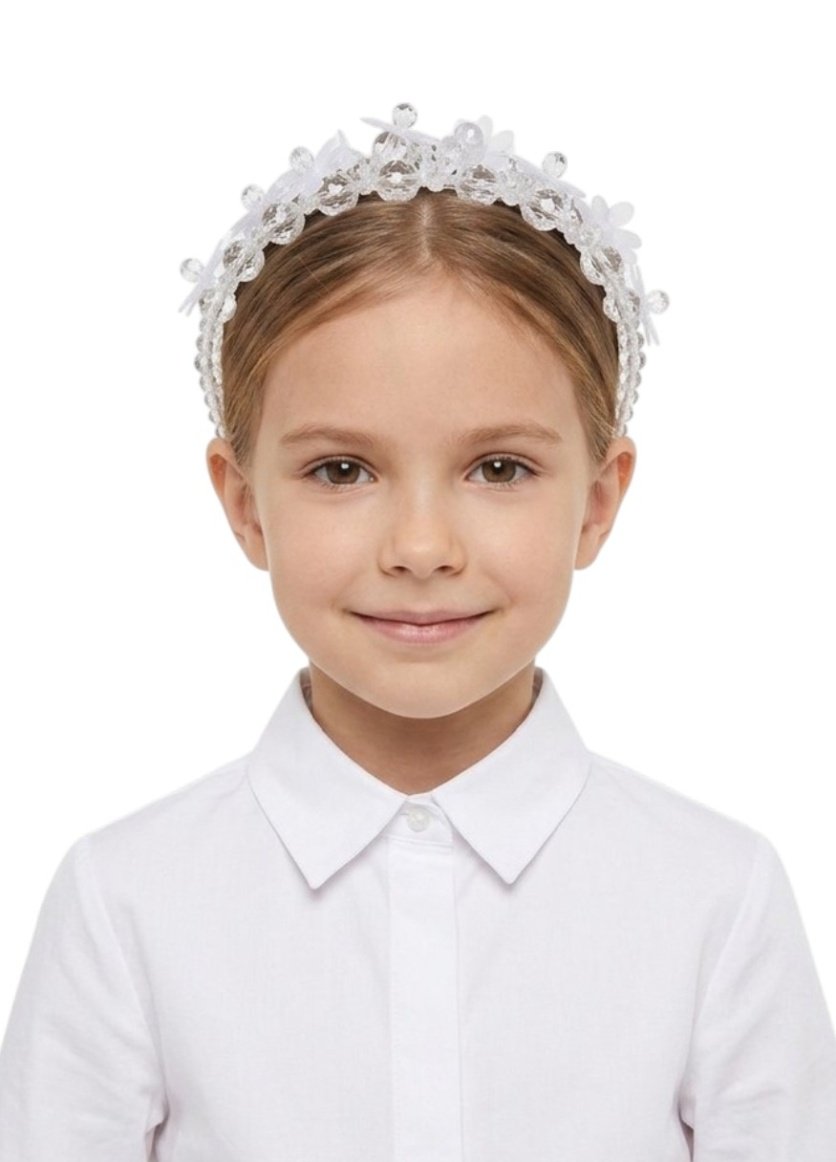 Aimee Crystal White Headband