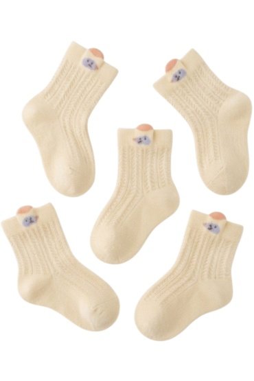 Baby Ribbed Crew Socks with Back Tab 5 Pairs