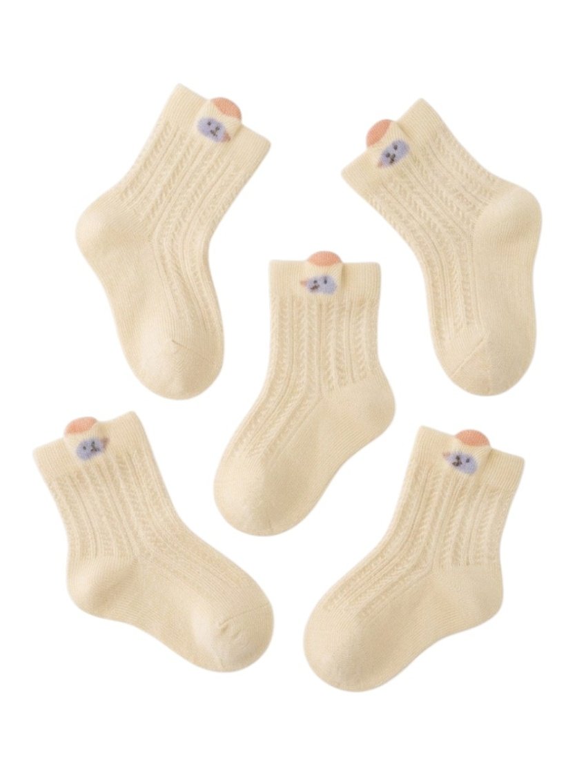 Baby Ribbed Crew Socks with Back Tab 5 Pairs