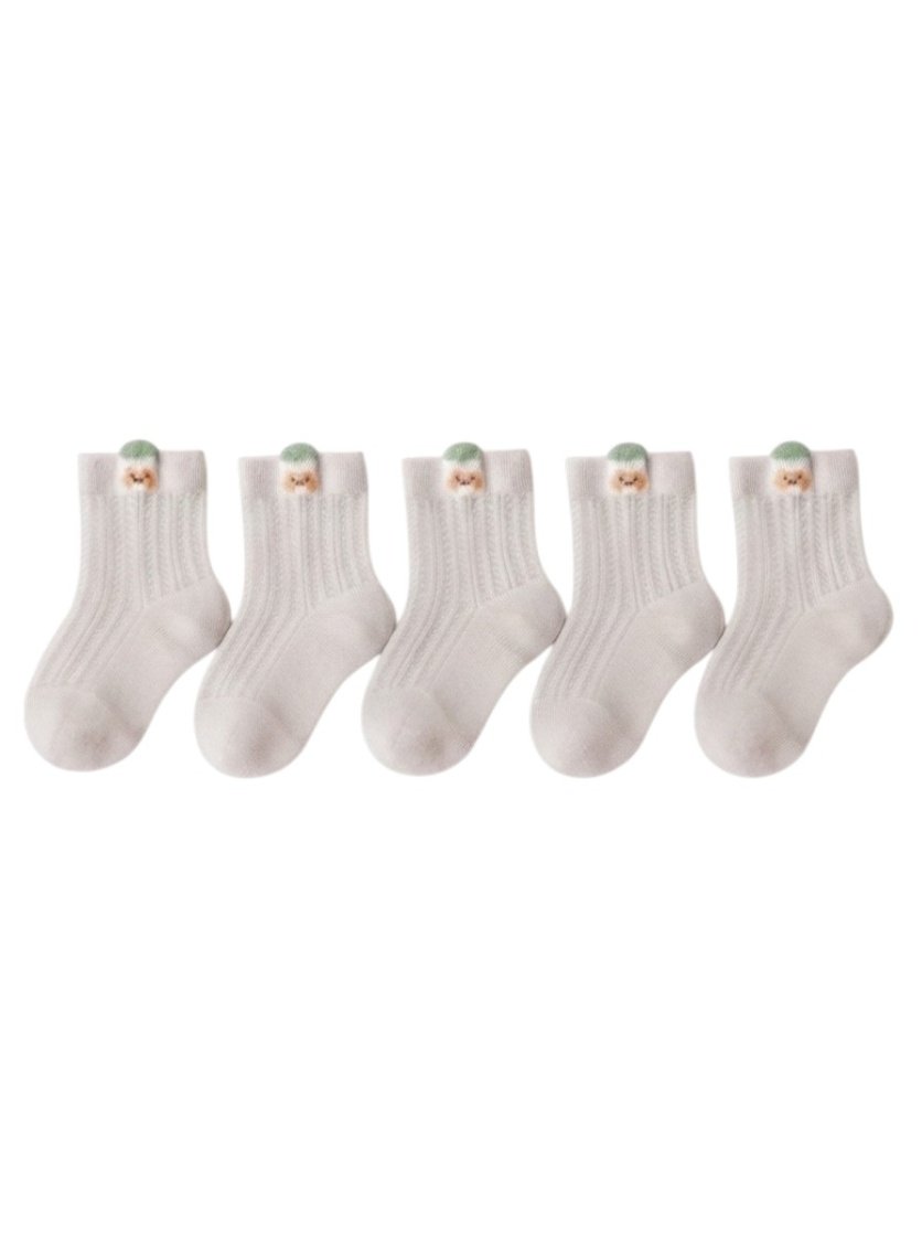 Baby Ribbed Crew Socks with Back Tab 5 Pairs