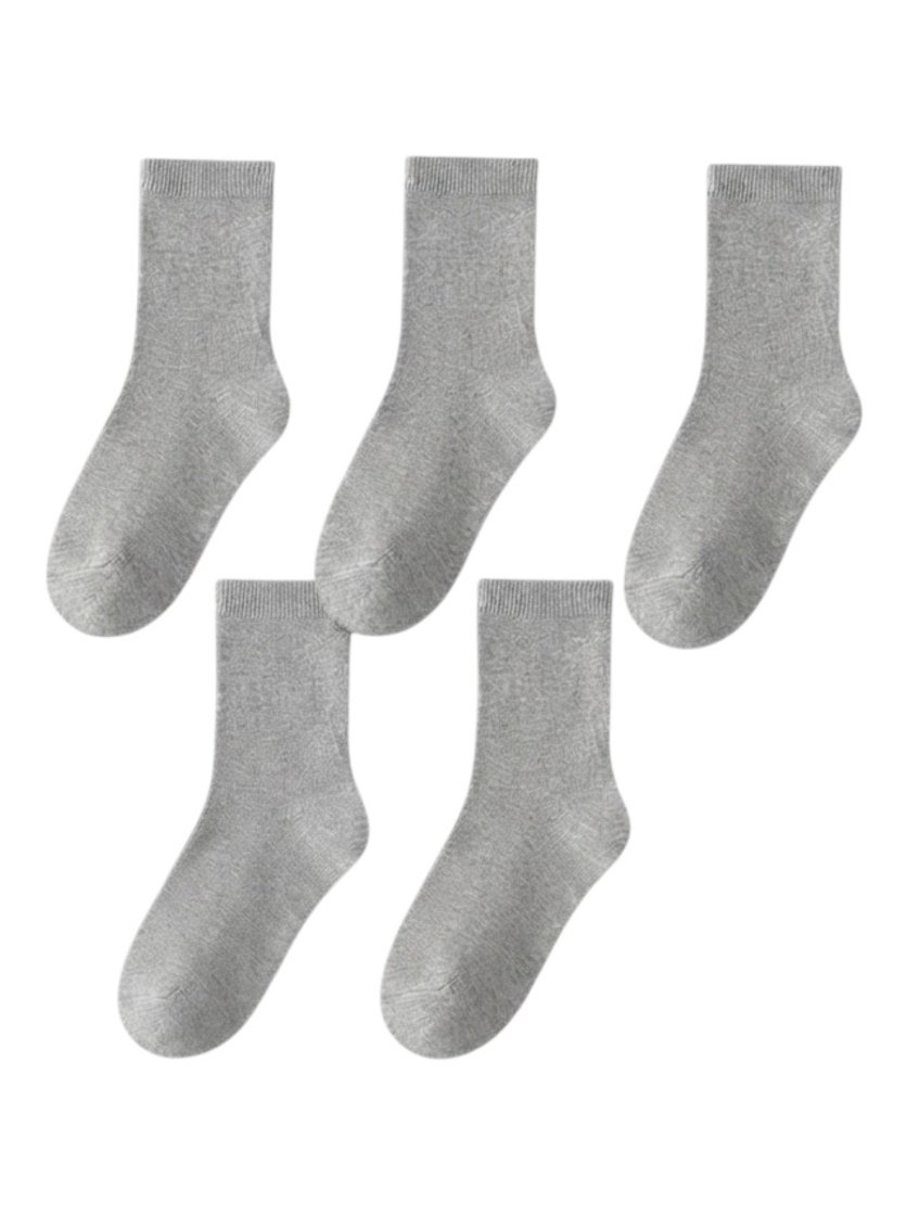 Essential Gray Cotton School Socks 2 (5-Pack) Long