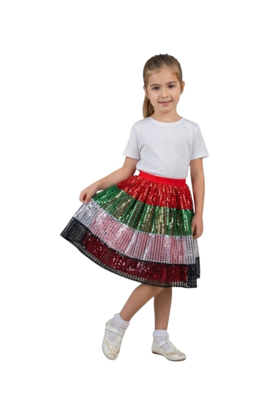 Sparkling UAE Flag-Inspired Skirt