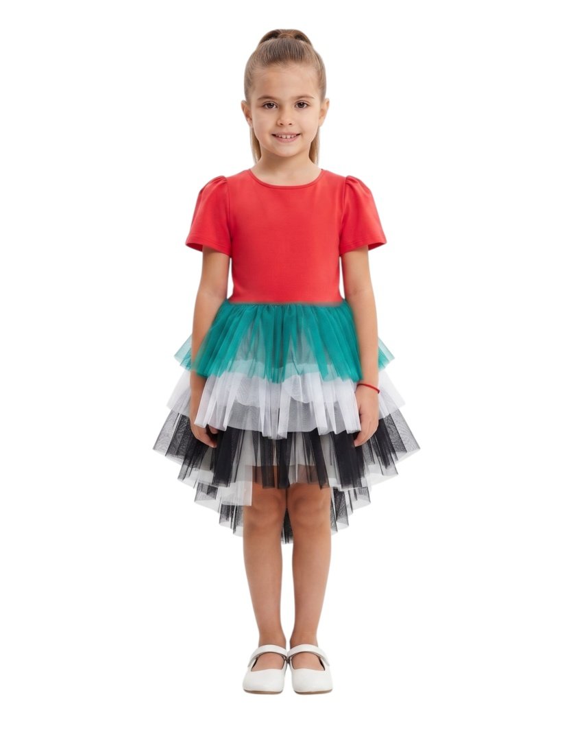 UAE National Day Celebration Flutter-Sleeve Tutu Dress