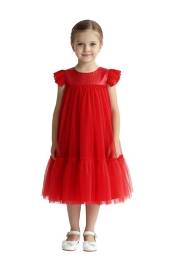 Pleated Semi Casual Dress Red