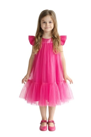 Pleated Semi Casual Dress Dark Rose