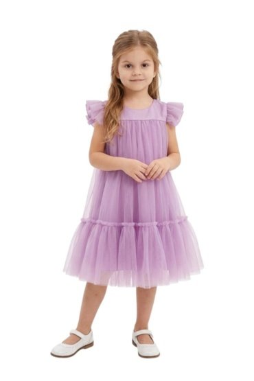 Pleated Semi Casual Dress Lavander