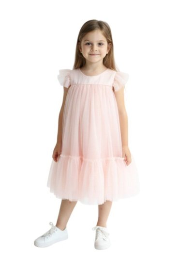 Pleated Semi Casual Dress Light Pink