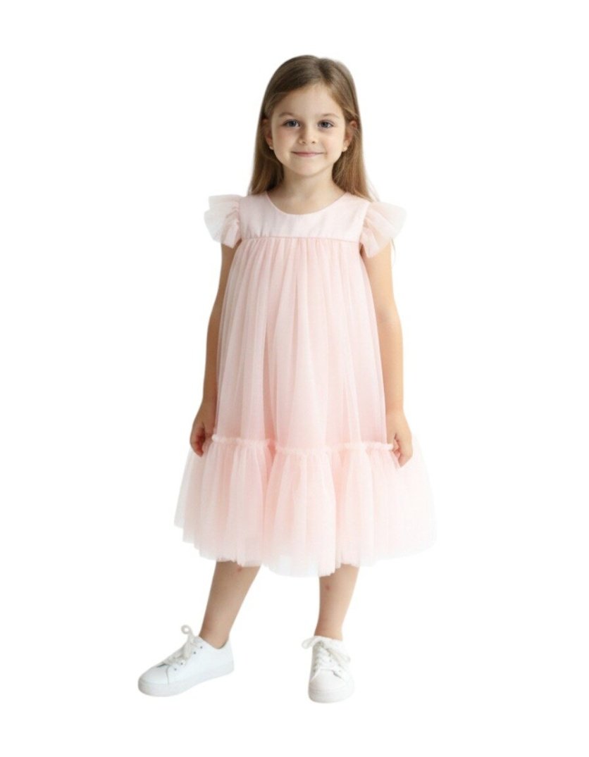Pleated Semi Casual Dress Light Pink