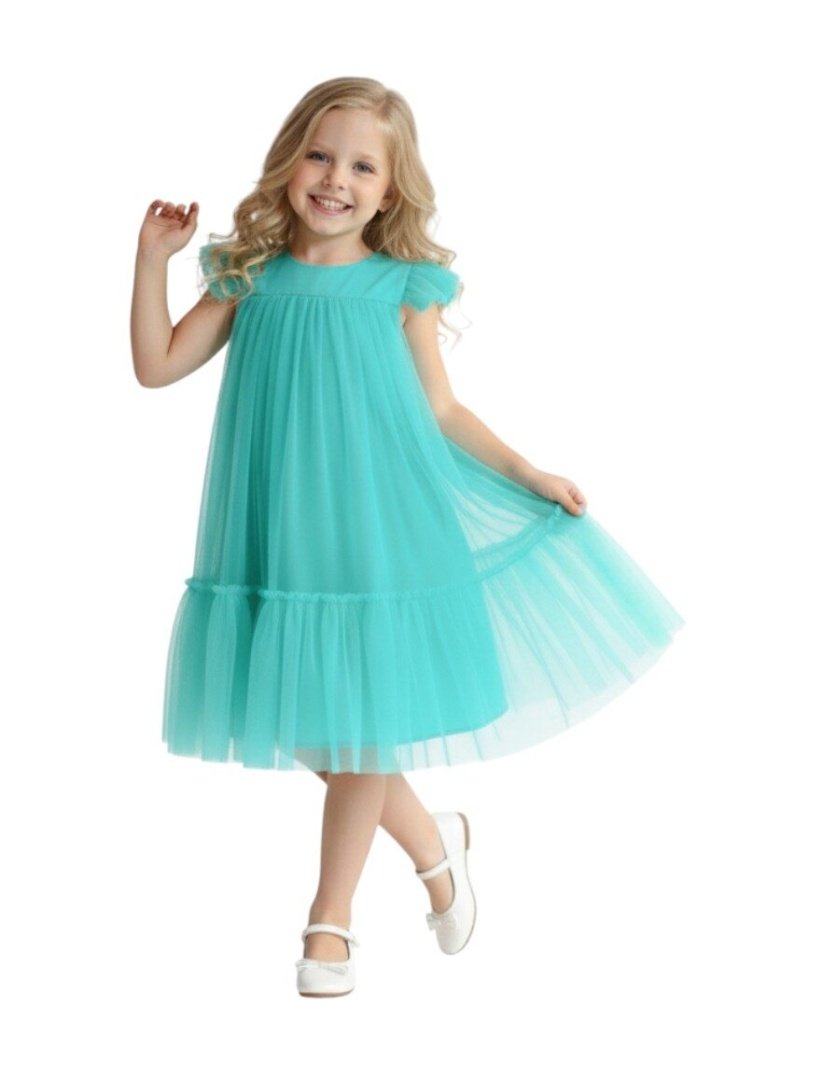 Pleated Semi Casual Dress Tiffany Green