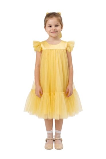 Pleated Semi Casual Dress Yellow