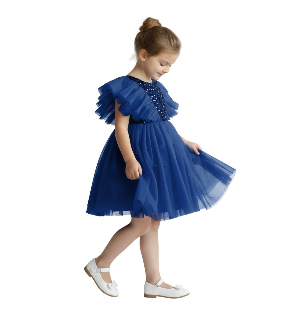Butterfly Sequined Dress Navy Blue – photo 2